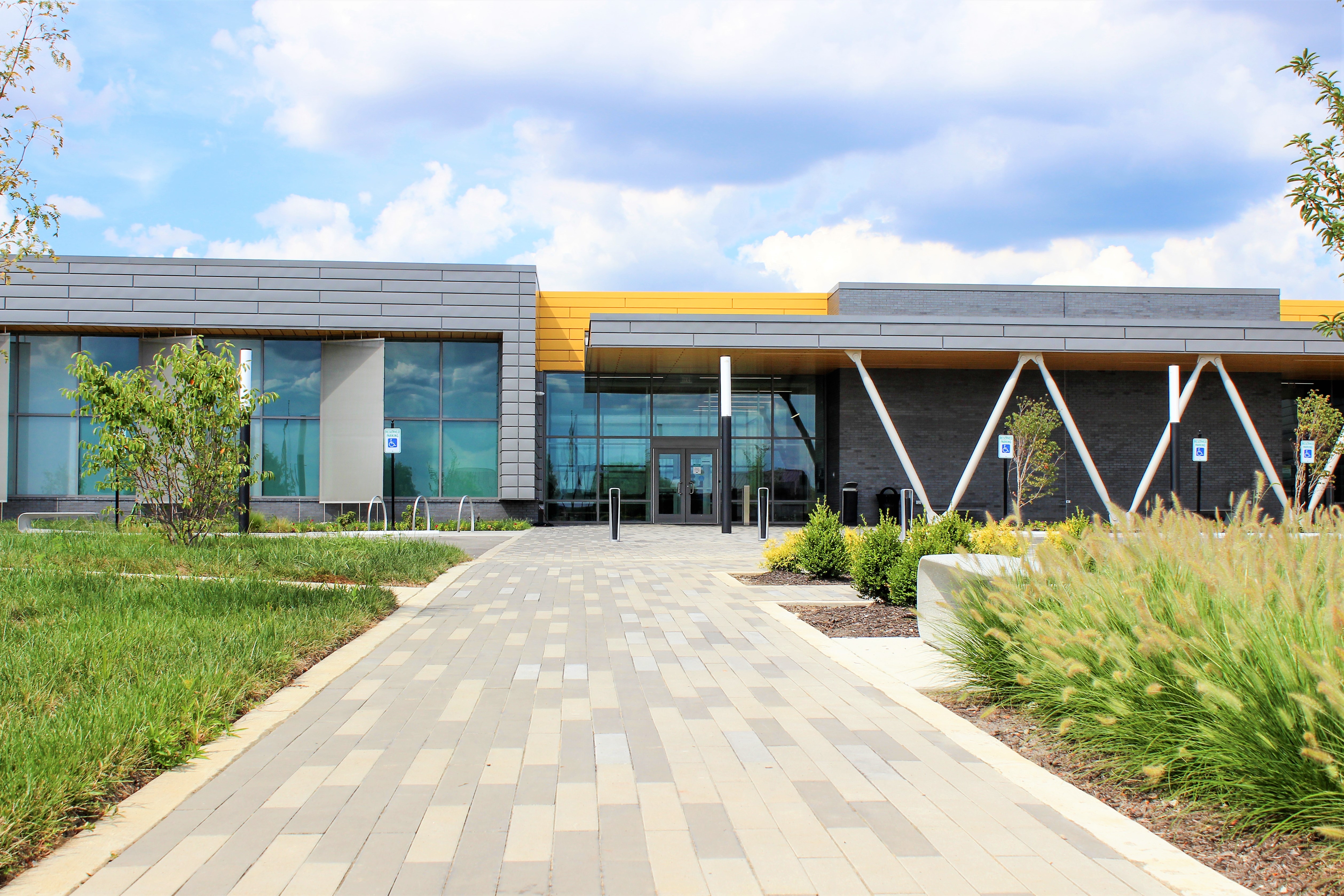 Image shows the Central Library from the front of the building.